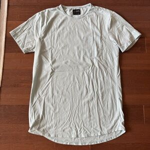 Men’s Cuts elongated tee with front pocket - aqua blue, M